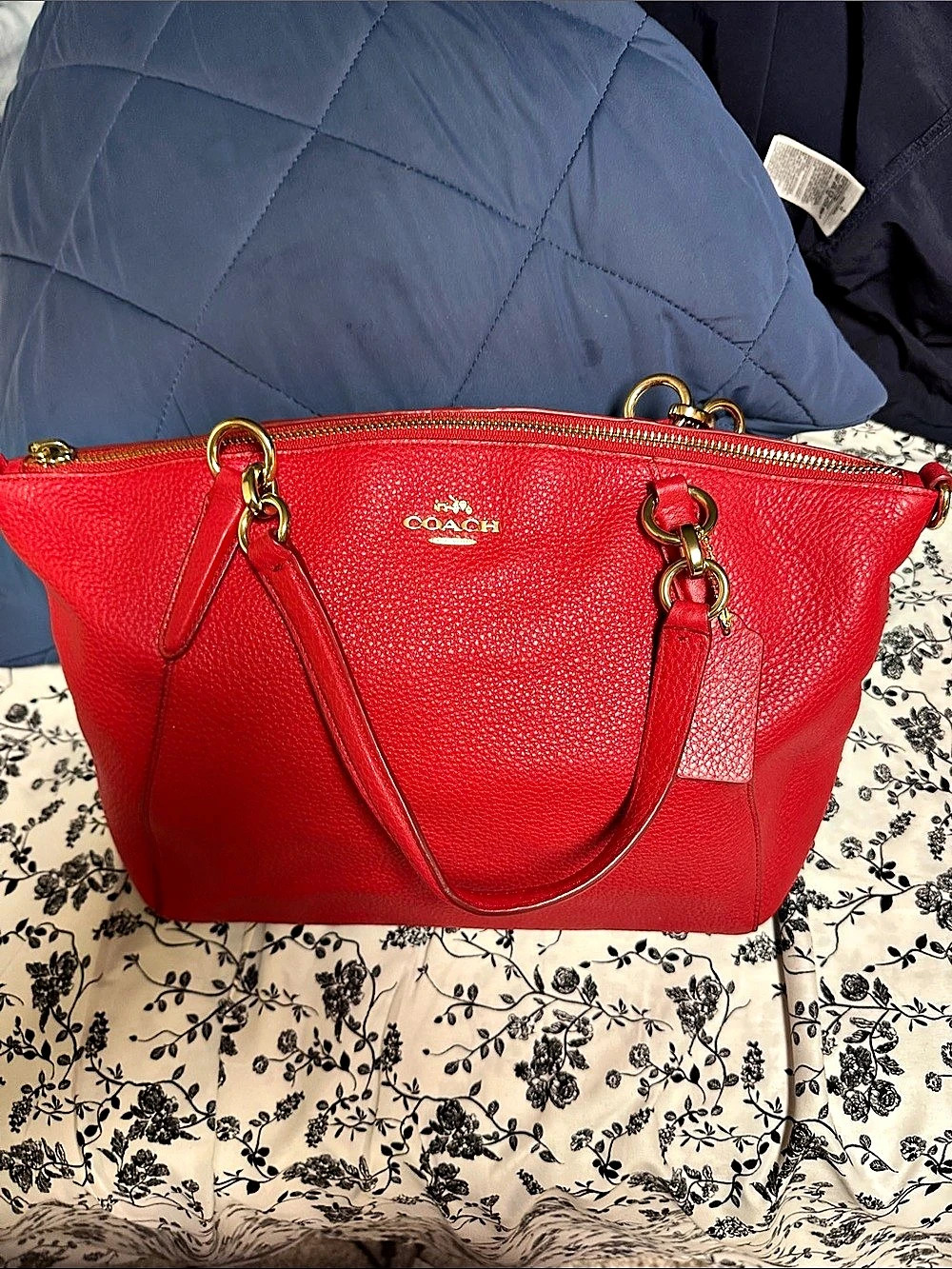 Coach Red Leather Tote